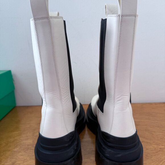 Bottega Veneta Tire Chelsea Boot Sea Salt Military Calf Leather Size 40.5 - Picture 7 of 11